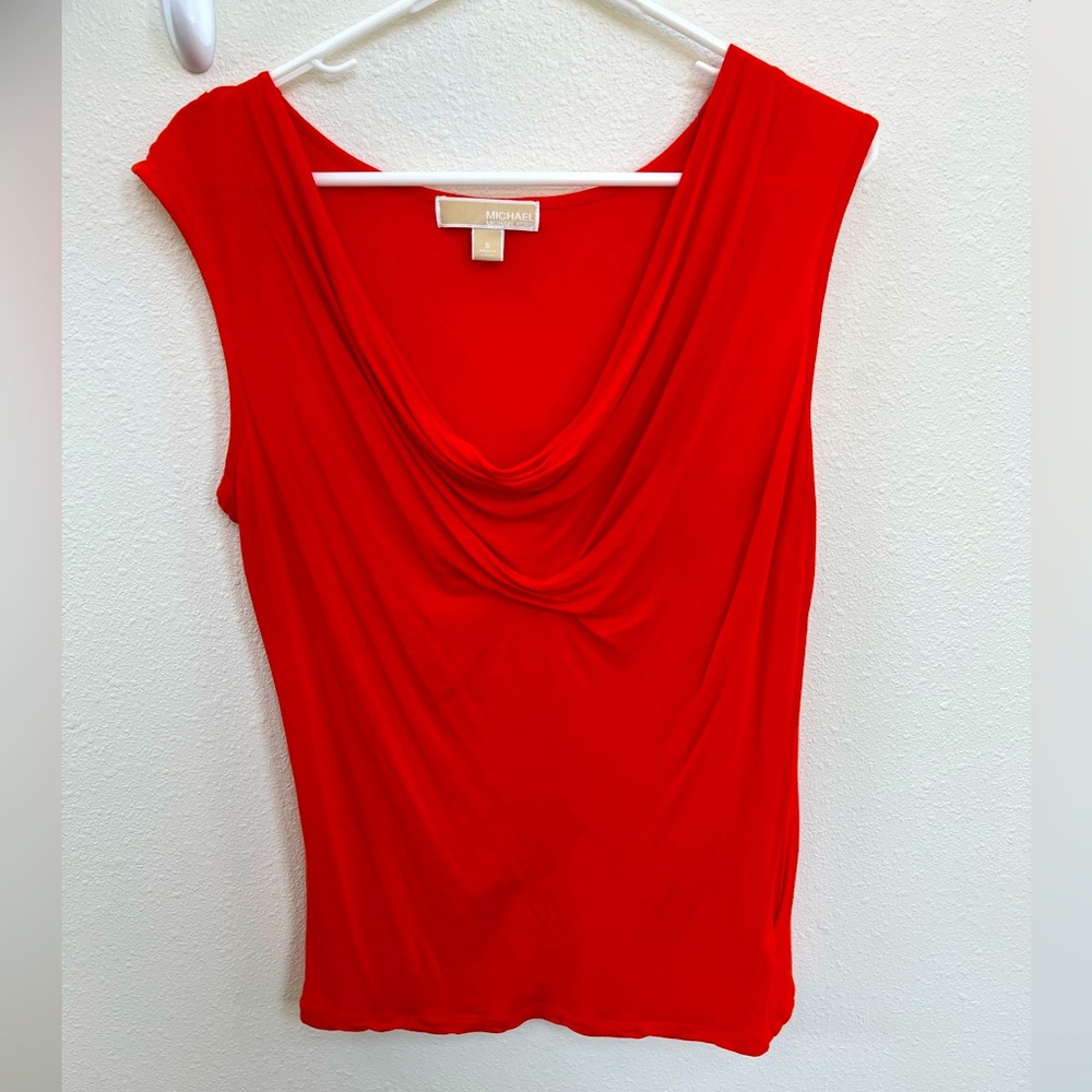 Michael Michael Kors Small Orange Scoop Neck Sleeveless Shirt